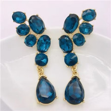 Orecchini pendenti zirconi blu