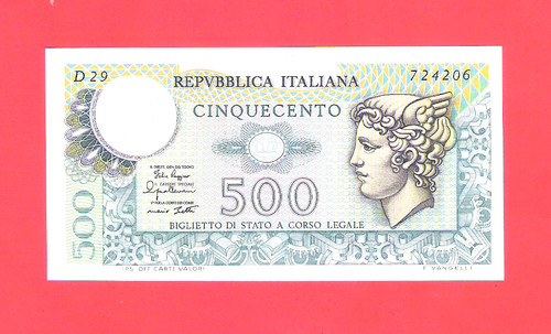 Banconota 500 cinquecento - , lire