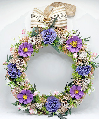 Ghirlanda fiori pigne da - ,