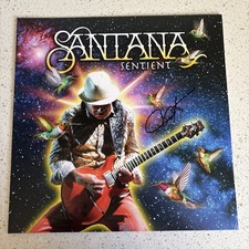Carlos Santana autografato manica anteriore vinile LP Senzient