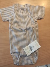 Body a kimono a mezza manica GOTS 6/12 Mesi righe rosa e grigio IOBIO Popolini