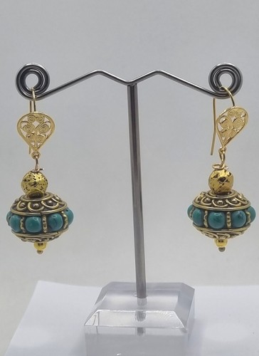 Orecchini tibetani turchese - tibetani,
