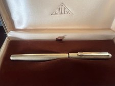 🔴 LALEX penna stilografica corpo placcato oro italiana scrive cartucce vintage