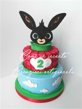 Torta scenografica finta compleanno bing festa party gomma eva fommy