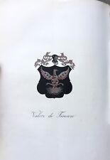 1855 ARALDICA STEMMA FAMIGLIA VALORI FIRENZE Decorato a mano