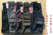 SUPER SCONTO! Pantalone Uomo Termico Imbottito Felpato Elasticizzato Invernale