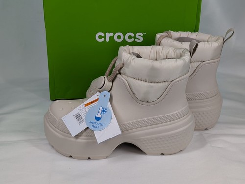Stivali crocs stomp puff crema - crocs,