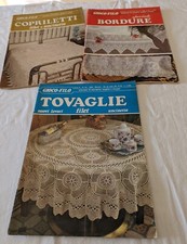 3 Riviste Uncinetto filet  1970 Ottimo Stato Uniche BORDURE TOVAGLIE COPRILETTI