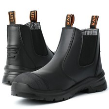 Scarpe Antinfortunistiche Uomo S3 SRC Cappuccio Acciaio Antiscivolo Impermeabili Pelle Chelsea