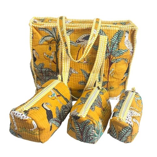Set tote bag cotone trapuntato