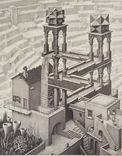 M.C. ESCHER: La Cascata, Facsimile Firmato, 2008, 450ex