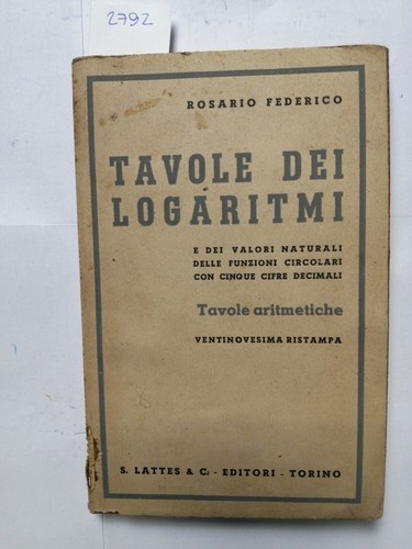 Tavole dei logaritmi rosario - dei,