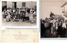 n° 2 foto antiche - GENOVA Festa della Vendemmia -  ragazze e persone in costume