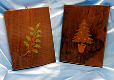 Quadretti intarsio di Sorrento 17x15 soggetti natalizi. + 2 Sottobicchieri 10x10