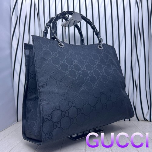 Gucci bamboo canvas tote - bamboo,