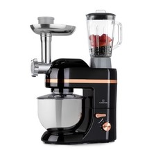 Robot da Cucina Sbattitore Impastatrice Tritacarne Frullatore a Piantana 2000W Vetro 5L Nero