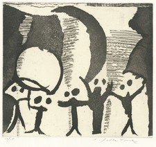  DELLA TORRE ENRICO "CANTORI" 1974  Acquaforte acquatinta con fondino in carta I