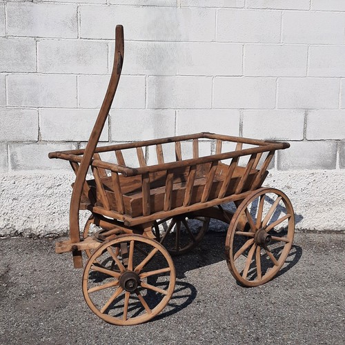 Antico carretto legno museale - antico,