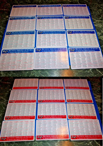 Calendario tascabile plastica