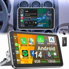 Autoradio 8 Core 4G 10.1" Carplay 6+128G Android 13 GPS 1 DIN Girevole Schermo