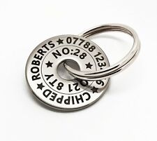 Etichette ID disco nome nome disco funky cane di piccola taglia - incisione personalizzata in acciaio inox