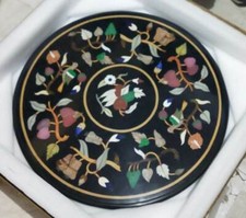 Tavolo 18'' marmo intarsiato piano pietra dura caffè centro antico decoro malachite df