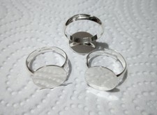 2pz base per anelli regolabile 19mm vassoio 14mm in ottone  colore argento 