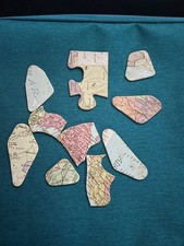 10 pezzi misti puzzle cartina geografica vintage anni 70-80