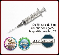 100 Siringhe da 5 ml luer slip
