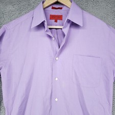 Bergamo New York Mens M Purple Fitted Button Down Shirt Oxford