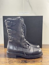 Strategia Biker Anfibio  Donna A5780 Pelle Nero Luxury Biker Boot Woman 38
