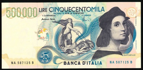 500 000 lire raffaello - 500.000, sanzio