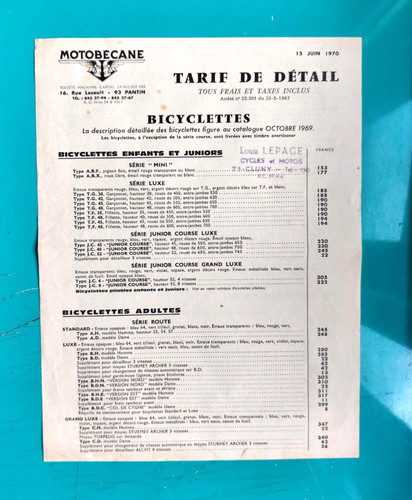 Original feuille tarif - original,