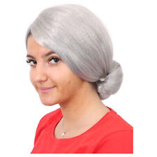 GREY OLD LADY WIG WITH BUN