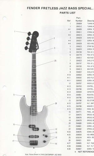 Elenco parti diagramma - , fender