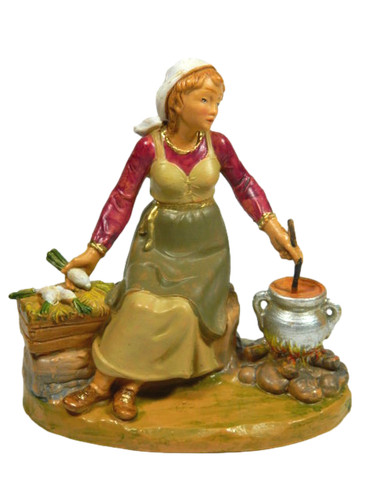 Donna con paiolo - con, cucina