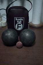 2 bocce da gioco + boccino vintage metallo pesante anni 70 con custodia  leggi