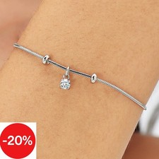 Sagapo SJY012 Bracciale Donna Acciaio con Cristallo – Braccialetto Regolabile