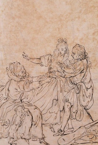 Disegno antico scena interlope - antico,