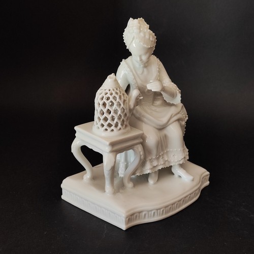 Statuina damina con gabbia - statuina, "damina