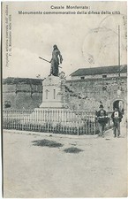 1909 Casale Monferrato monumento commemorativo difesa città FP B/N ANIM VG