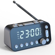Radio Sveglia Digitale 3,5 Pollici LED Grande Display a Batteria TASR