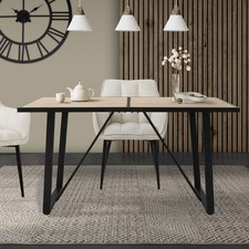 Tavolo da pranzo rovere per cucina telaio in metallo 6 persone 140x70x75 cm
