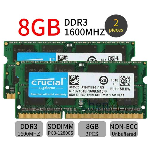 Crucial 16gb 8gb - 16gb, 2x