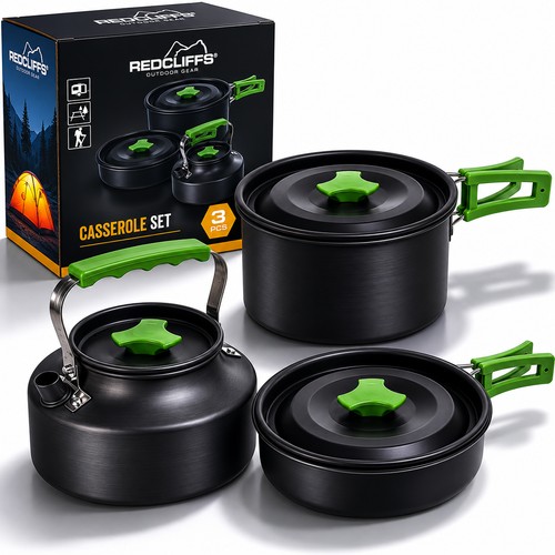Set pentole campeggio 3 - pentole, da