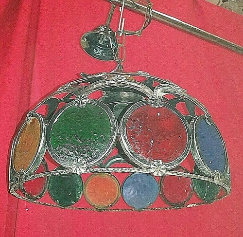 Lampadario ferro battuto