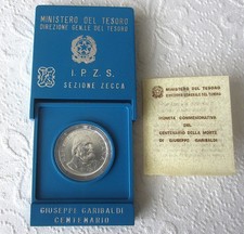 500 LIRE Argento 835 Moneta Commemorativa GIUSEPPE GARIBALDI 1982 - FDC ZECCA