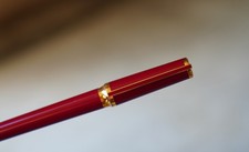 Penna a Sfera San DUPONT Montparnasse Laccato Di Cina Rosso & Pl Oro 18 +