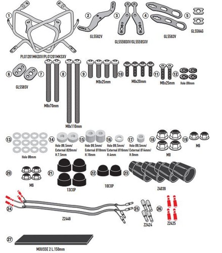 Kit portavaligie givi - portavaligie,