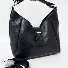 Borsa a tracolla LORISTELLA Hobo in pelle 2 vie nera donna autentica